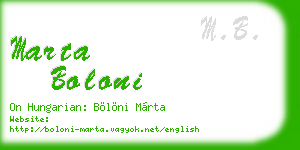 marta boloni business card